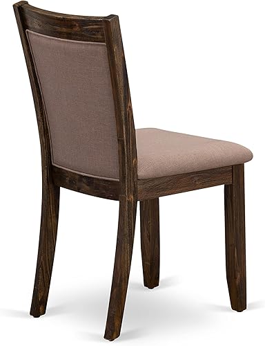 Miniatura 11 de East West Furniture F3MZ5-748 - Juego de mesa de comedor de 5 piezas, incluye una mesa de cocina redonda con pedestal y 4 sillas de comedor Parson