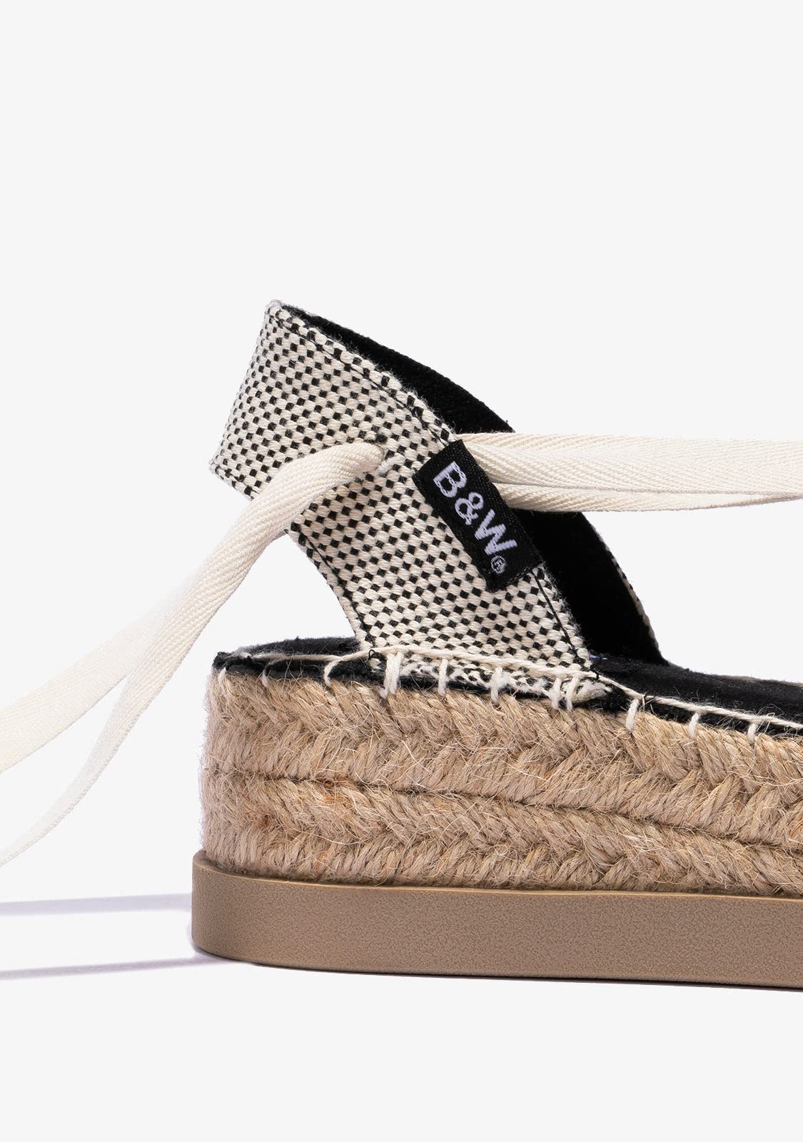 B&W Break&Walk Espadrilles d'été pour Enfants - Sandales d'été en Jute avec Talons compensés pour Femme et Fille
