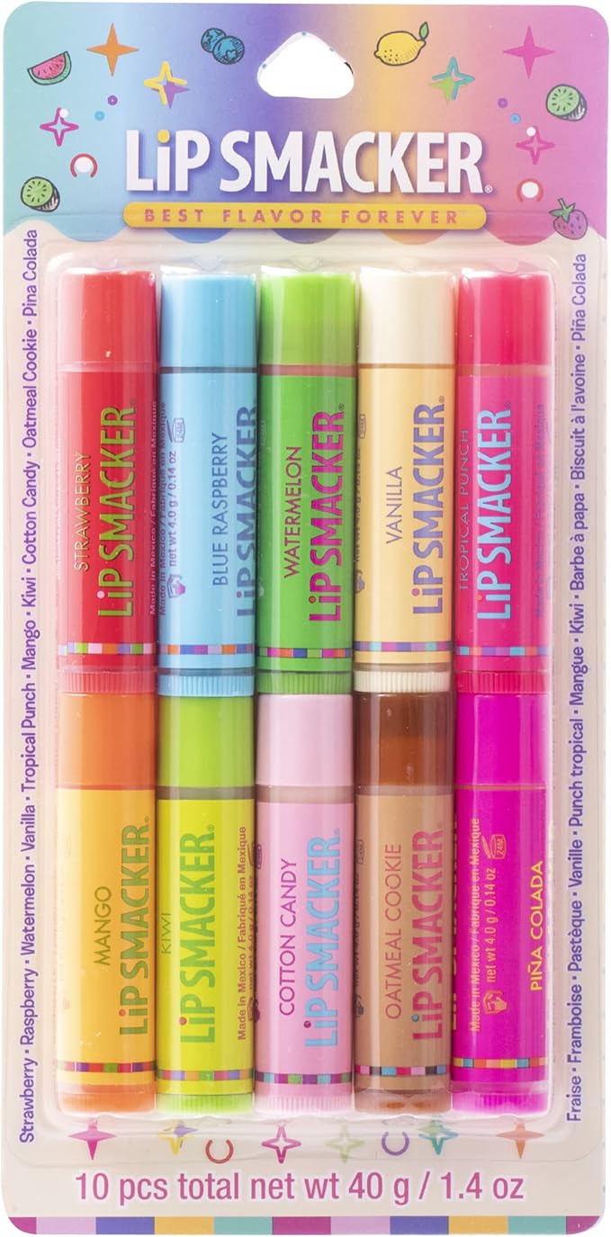 Lip Smacker Original & Best 10 Piece Lip Balm Party Pack Oatmeal Cookie
