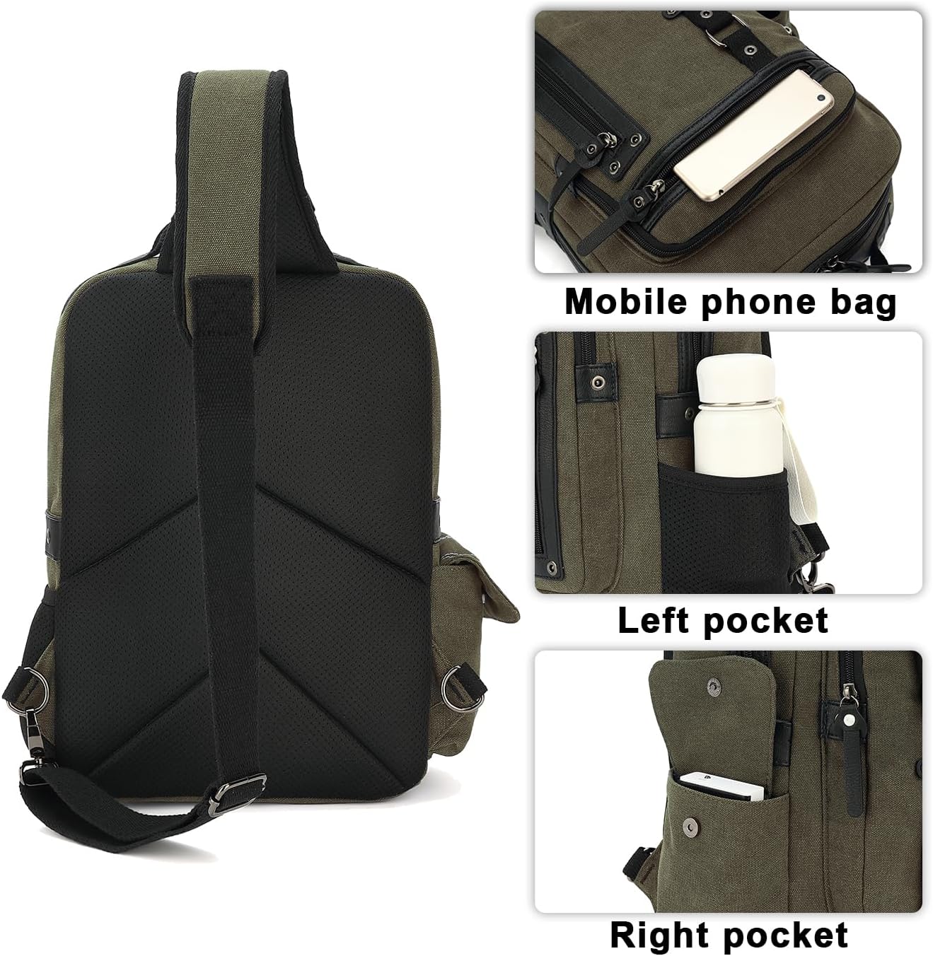 Vintage Messenger Bag, Canvas Backpack for Travel, Men's Shoulder Bag, Dual-use Bag for Hand Carry and Crossbody Carry - Image 4