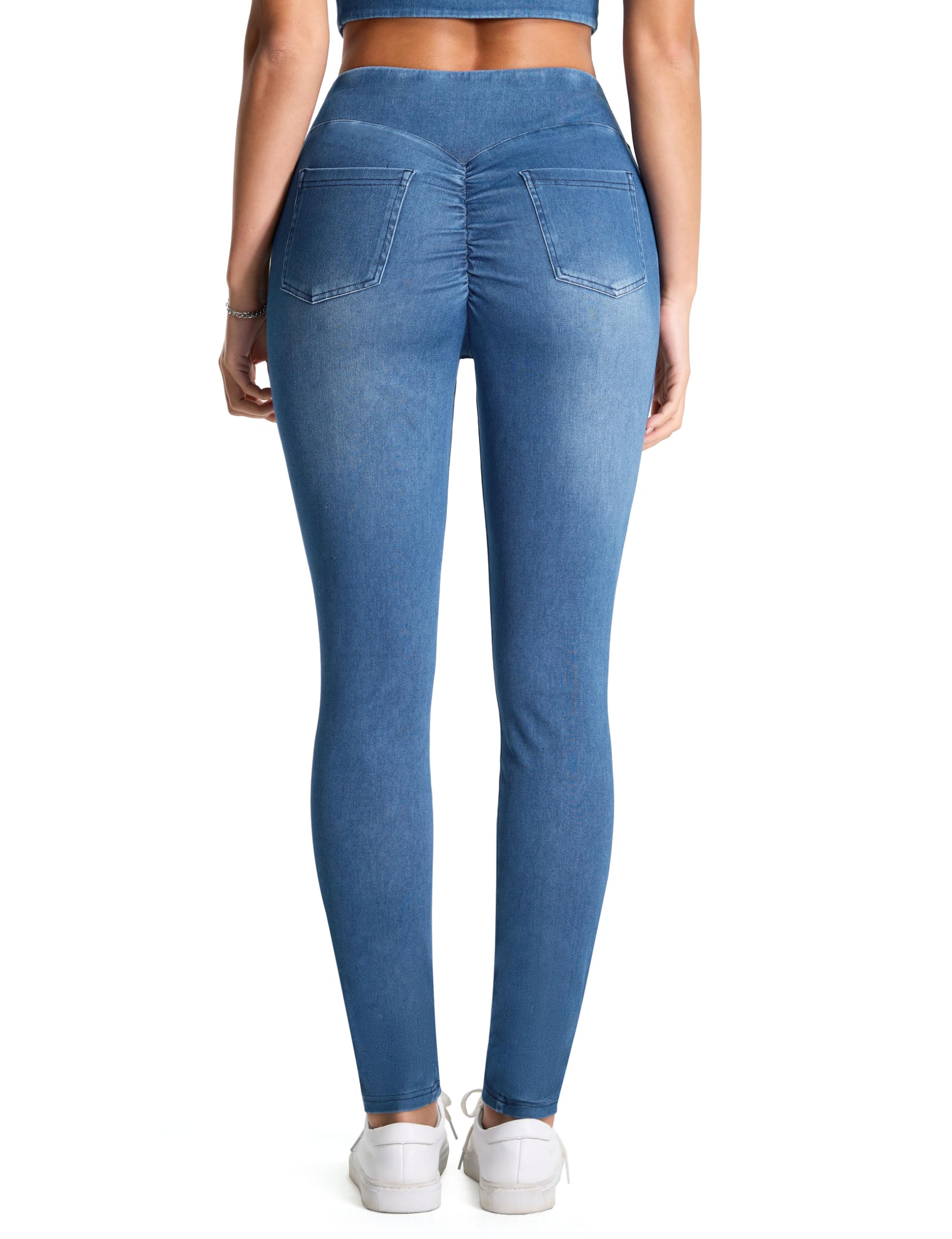 THE GYM PEOPLE Damskie dżinsy Scrunch Butt Stretch High Waist Skinny Jeans