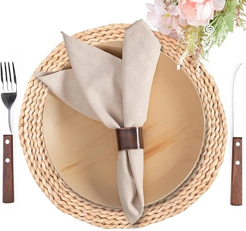 Miniatura 9 de Servilletas de boda, servilletas de cóctel, servilletas de tela, servilletas de lino y algodón de 18 x 18 pulgadas con pliegue de 1 pulgada, 18 x 18