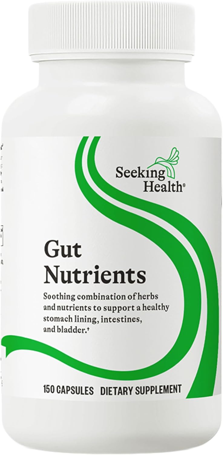 Seeking Health Gut Nutrients, Digestive and Gastrointestinal Support, Glutamine-Free Supplement, Vegan and Vegetarian (150 Capsules)*