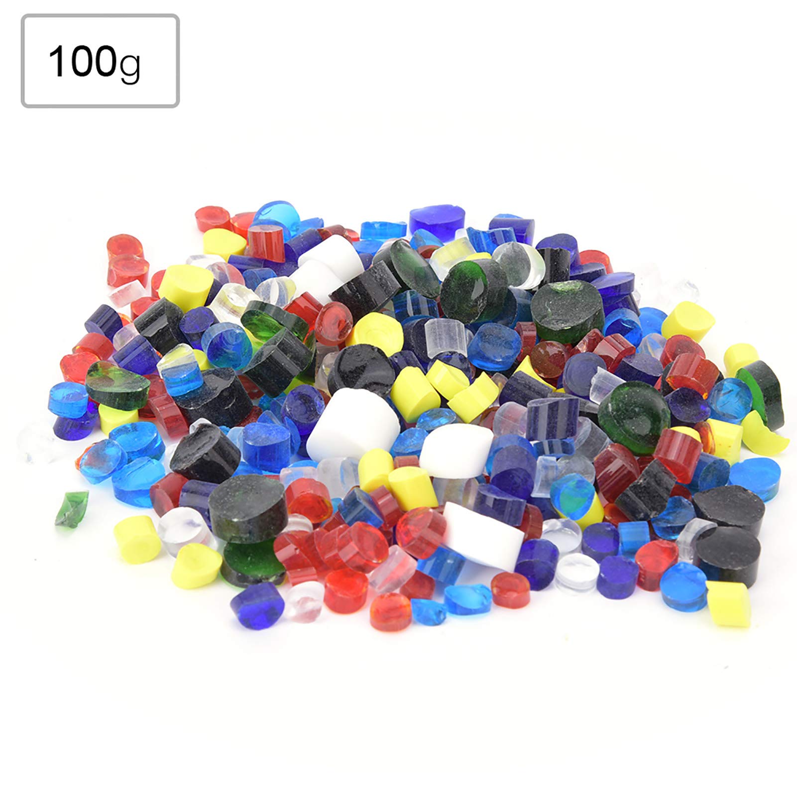 Verre à Fusion, Kit de Verre Coloré 100g pour Création de Bijoux et Projets Artistiques, Compatible avec Four à Micro-ondes et Travail à la Flamme