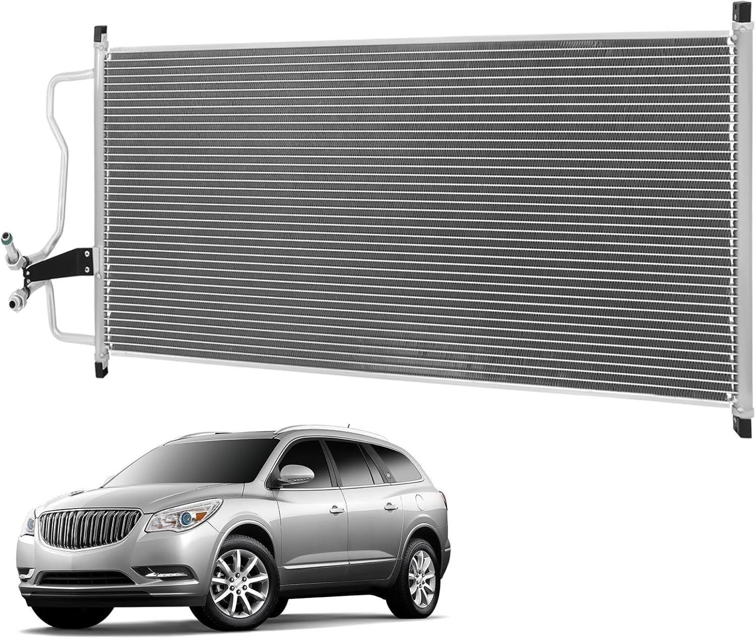 OCPTY Aluminum A/C Condenser Replacement Fit for 2005-2008 for Ford F-150 4.2L 2004-2010 for Ford F-150 4.6L 2005-2008 for Ford F-150 5.4L 2006-2008 for Lincoln Mark LT 5.4L