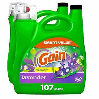 Gain Liquid Laundry Detergent, Lavender Scent, 154 fl oz, 107 loads, HE compatible, Laundry Detergent Liquid Soap (Pack of 2)