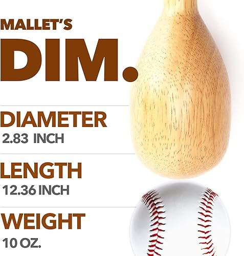 Miniatura 7 de AliBall Mazo de guante de béisbol, mazo de bola pesada de una pieza real de construcción sólida para béisbol, crea rápidamente una pelota en forma