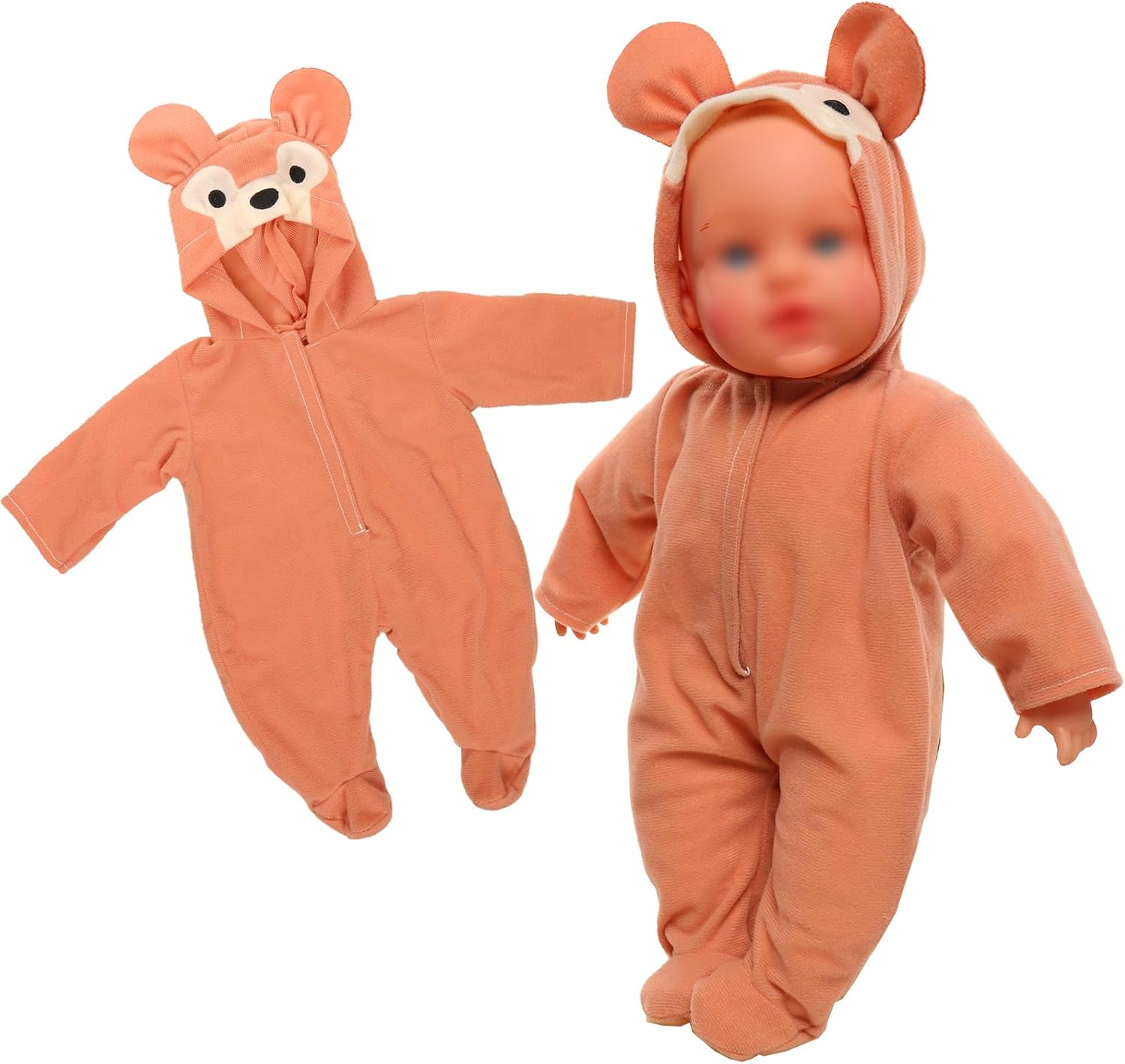 Miunana 1416 Inch Baby Doll Clothes Bear Pajamas OnePiece