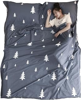 Azarxis Sleeping Bag Liner, Travel Sheet Lightweight Compact Cotton Sleep Bag Sack for Camping, Traveling, Hotels, Hostels & Backpacking