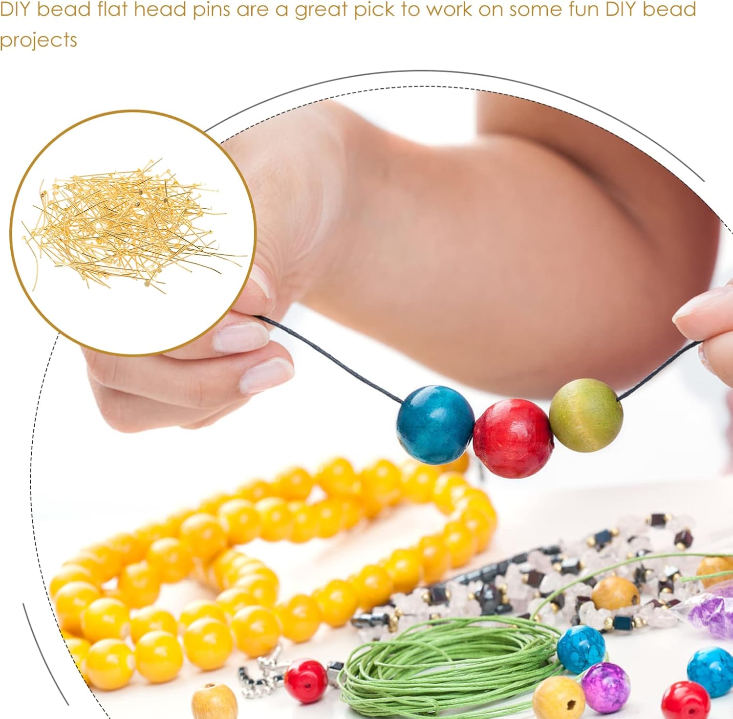 400pcs DIY Beading Pins Metal Jewelry Making Pins Earring Head Easy Stringing and Portable Tool