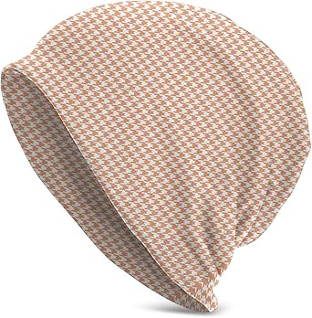 longdai Gorro de punto con diseño de pata de gallo de color melocotón y