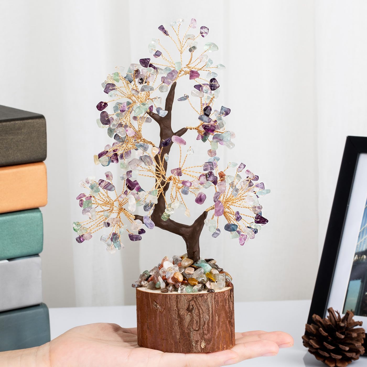 AWARDSEN Fluorite Crystal Tree Money Tree The Tree of Life Tree Crystal Ornaments Healing Crystals Gifts Desk Decorations Spiritual Gifts for Women - Image 2