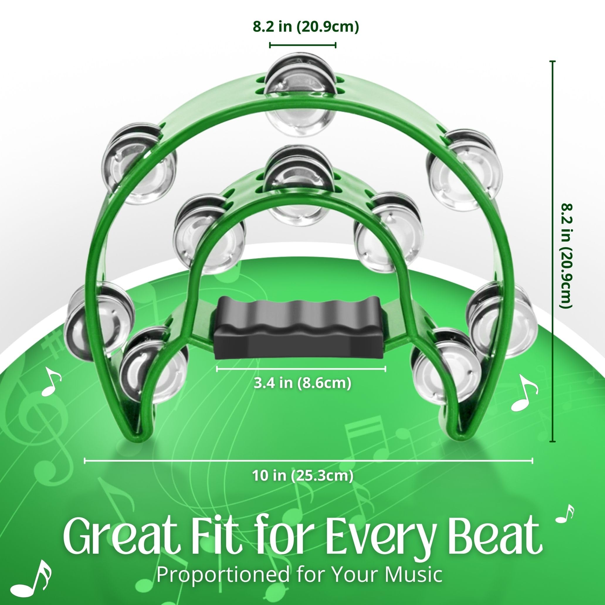 Snapklik.com : Flexzion Tambourine Metal Half Moon Musical Instruments ...