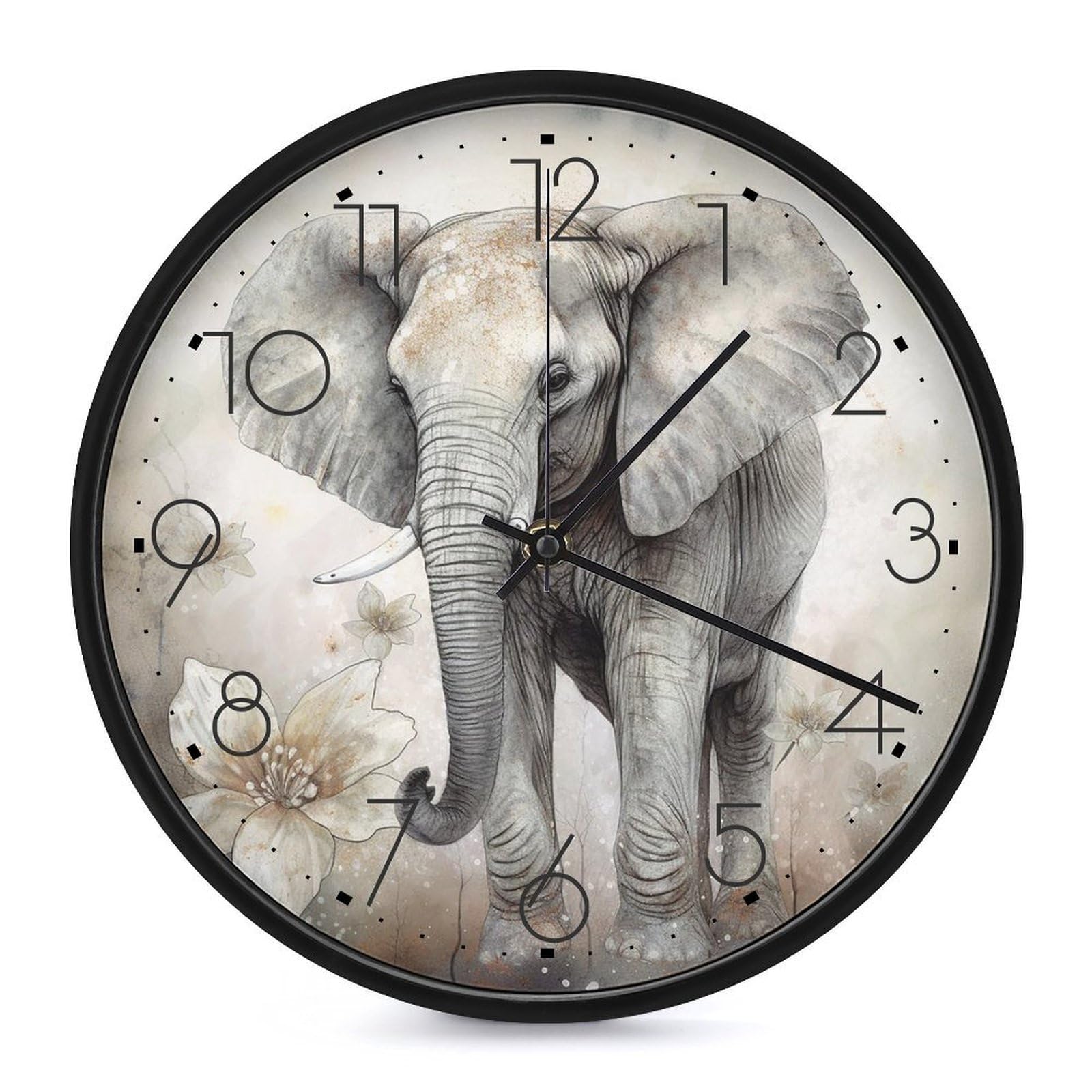Horloge murale éléphant sans tic-tac pour retrouver un sommeil calme