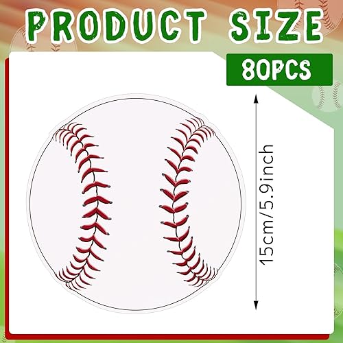 Miniatura 8 de Tenceur 80 piezas de recortes de fiesta deportiva de 5.91 pulgadas, decoraciones de fiesta deportiva con recortes de bolas de papel con puntos de