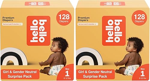 Miniatura 27 de Hello Bello Mega Surprise Pack, Talla 2 (10-16 libras), 240 pañales hipoalergénicos surtidos con una sensación suave y similar a la tela, más 360