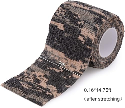 Miniatura 4 de SEADESKY Uning - Cinta protectora autoadhesiva de camuflaje, 2.0in x 14.8ft, diseño de camuflaje táctico, multifuncional, no tejida, cinta elástica