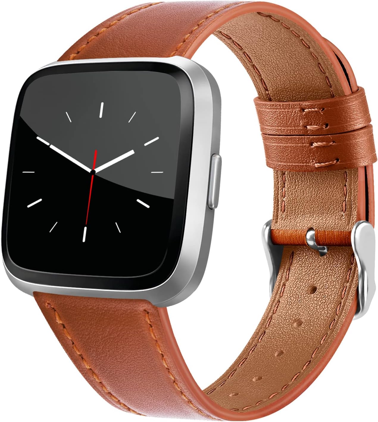Leather Bands Compatible with Fitbit Versa 2 & Versa Lite Wristbands, Classic Fitbit Versa SE Replacement Leather Strap for Women & Men