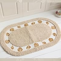 Vista 1 de Alfombra de baño con patrón de conchas, bonito tapete de baño de microfibra suave absorbente de agua, tapete para bañera lanudo antideslizante