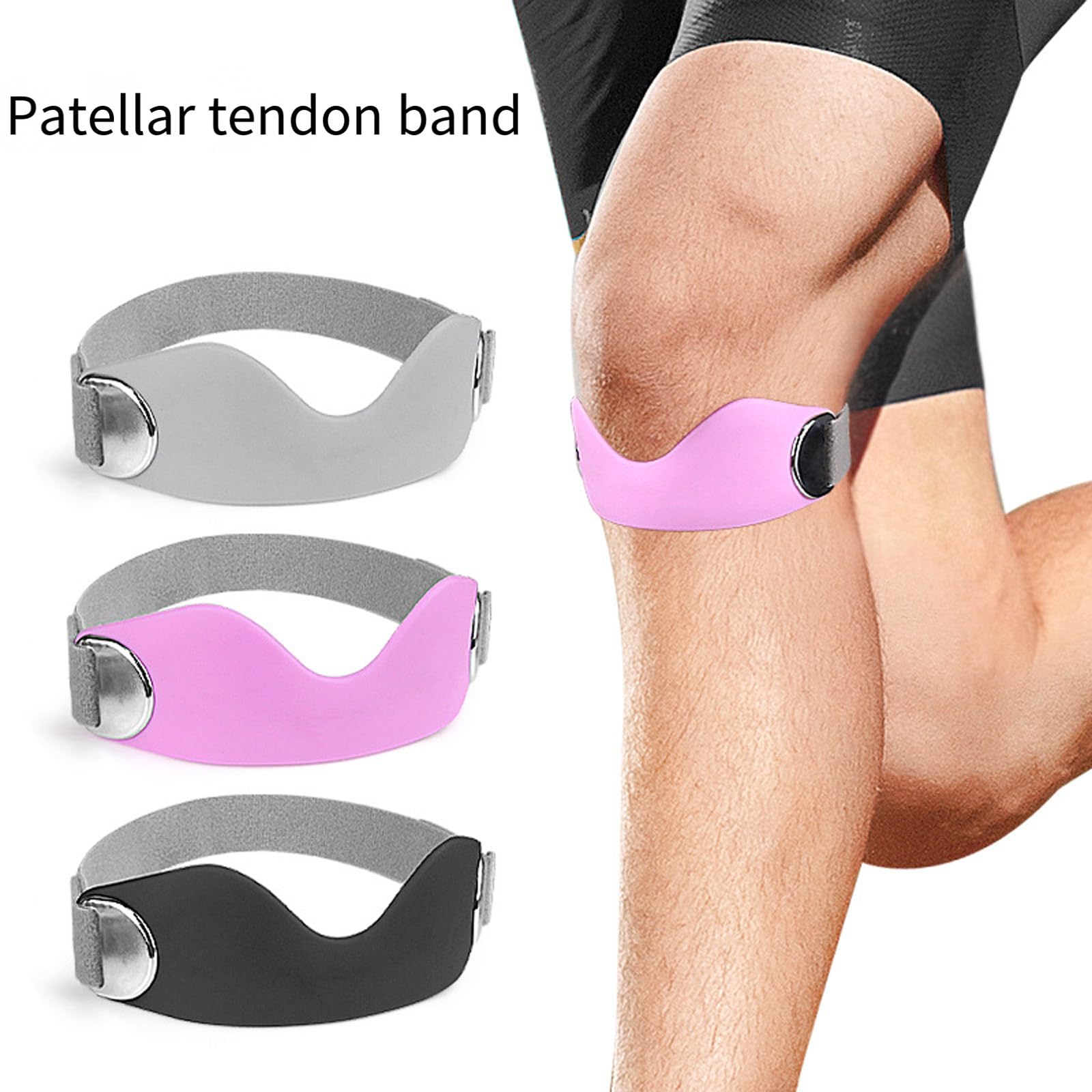 Sangle de genou réglable en silicone pour homme et femme - Sangle de genou pour entraînement de football, baseball