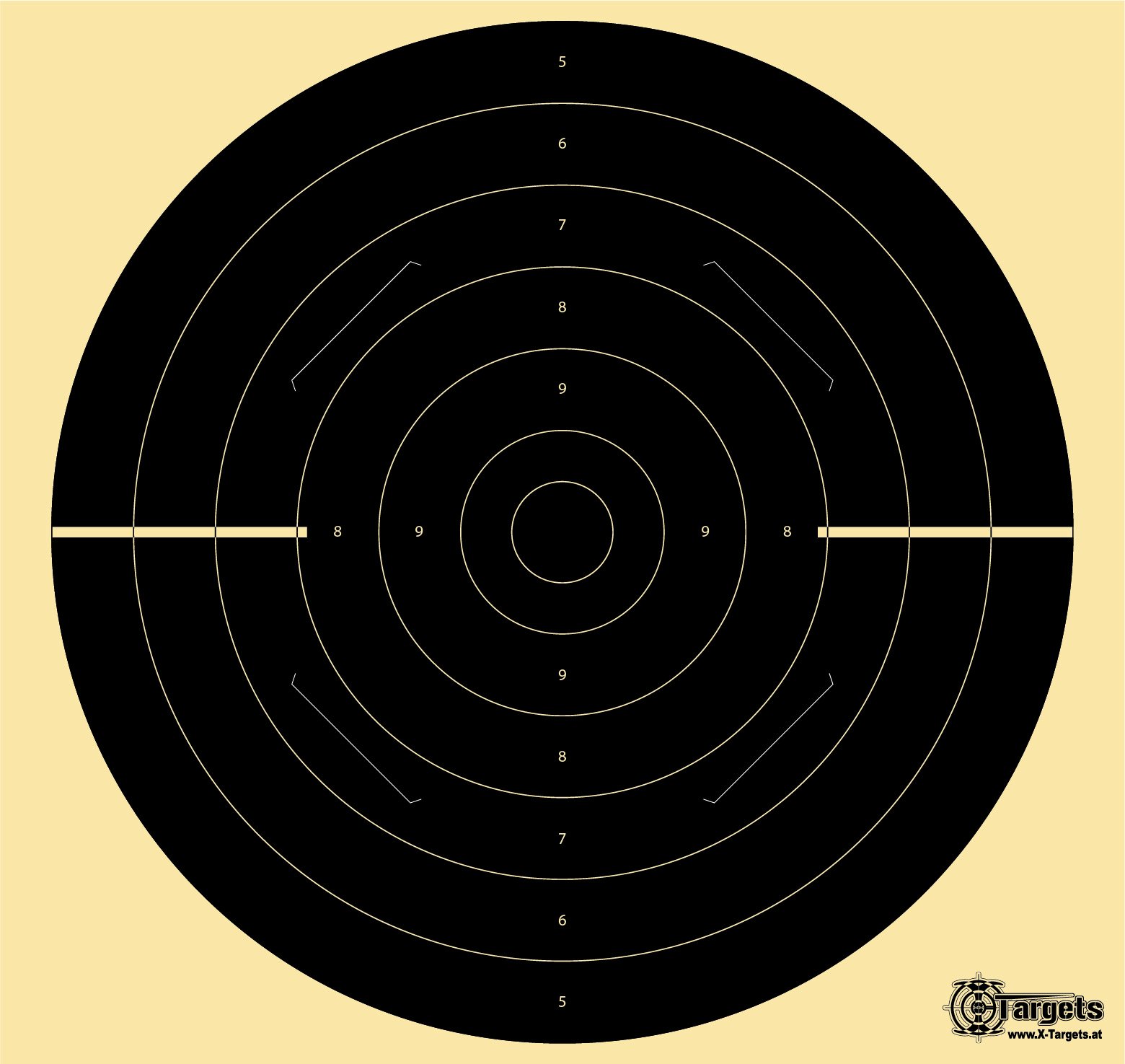 Große *Duel Target Xls*/55x52 cm/geschlitzt/Schießscheibenkarton 200 g/m²