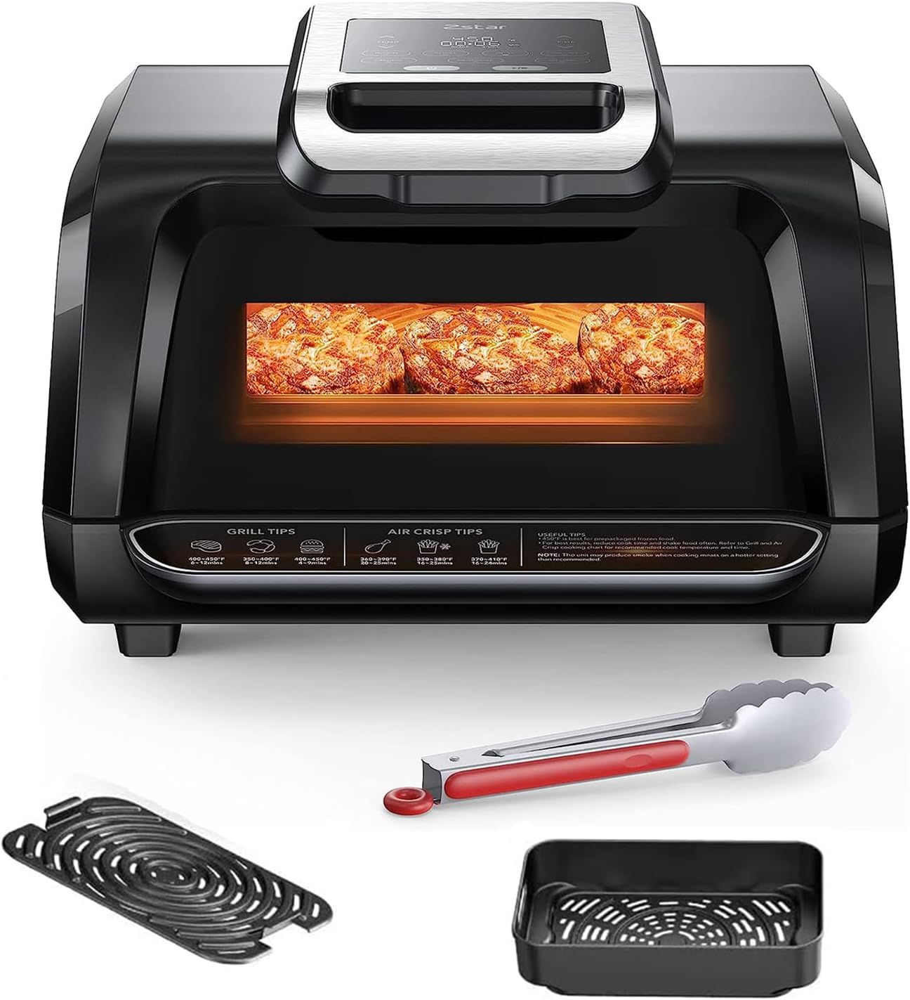 Indoor Grill Air Fryer Combo Smokeless, Fast Heating, and 7