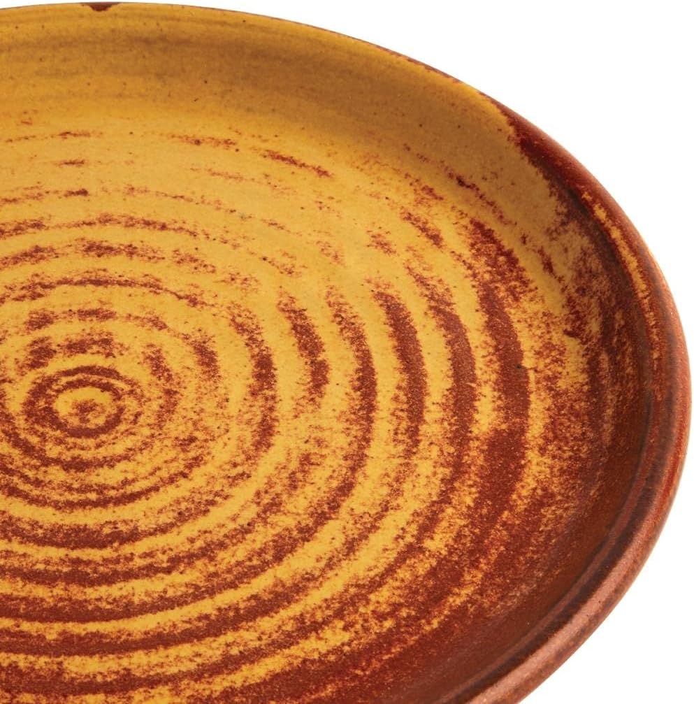Olympia Canvas Small Rim Round Plate Sienna Rust 180mm (Pack of 6)
