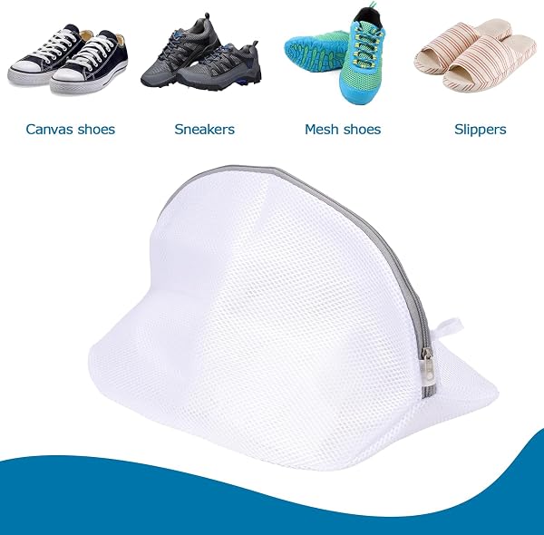 Sacchetti per Lavatrice, Set da 2, Riutilizzabili con Rete per Lavare, Zip per le Scarpe, Adatti a Calzini, Reggiseni - 4