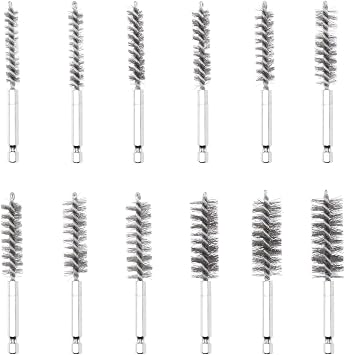 NEIKO 00325A Wire Brush Drill Attachments with 1/4-Inch Hex Shank, SAE and MM Brushes Assortment, Mountable on Power Drill or Die Grinder, 38-Piece Set