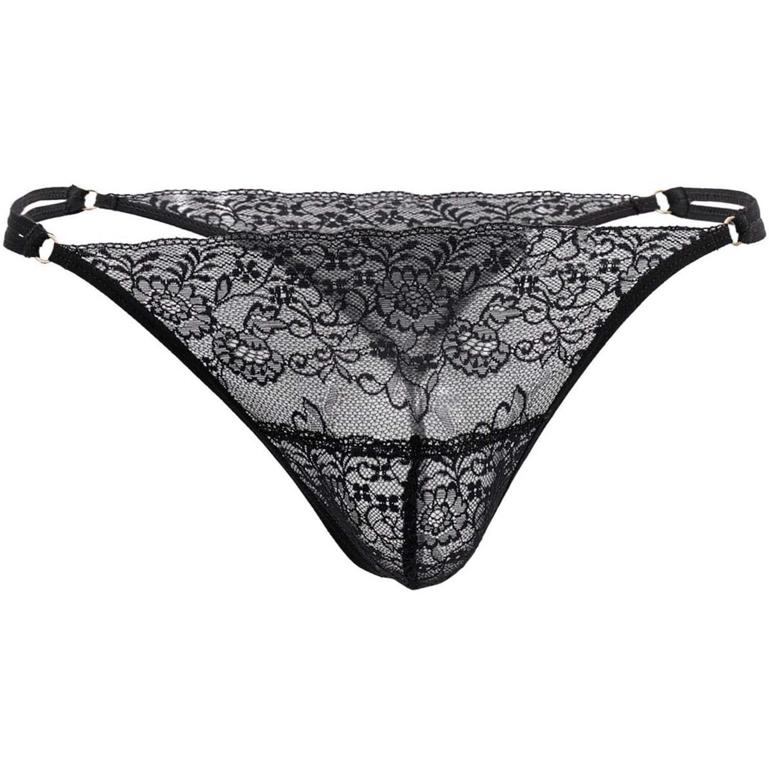 ribald the neech Mens Thong Briefs I Solid Lace, Half Coverage-picture-30