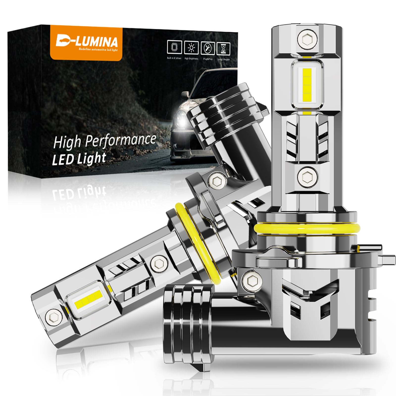 D-Lumina 9012/9005/9006 LED Canbus Lampa, 100 W, 10000 LM 6500 K, super jasne, halogenowe żarówki LED, wodoodporny i zaawansowany system chłodzenia, 2 sztuki