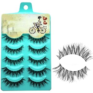 shlutesoy False Eyelashes 5 Pairs Charming Womens False Eyelashes Cross Natural Looking Fake Eye Lashes 1