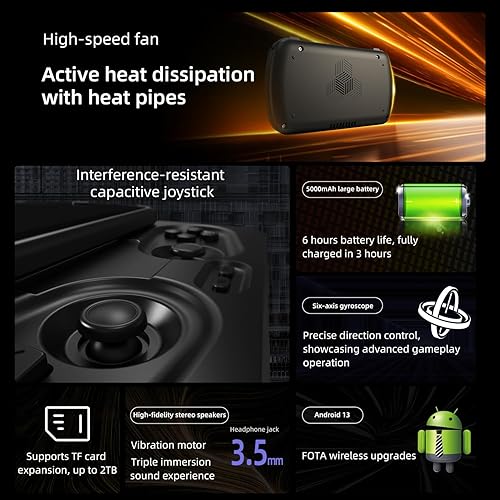 Miniatura 4 de RG Slide - Consola de juegos de mano retro, pantalla LTPS de 4.7 pulgadas, joystick capacitivo Android 13, soporte de sistema AI Assistant 5G, WiFi,