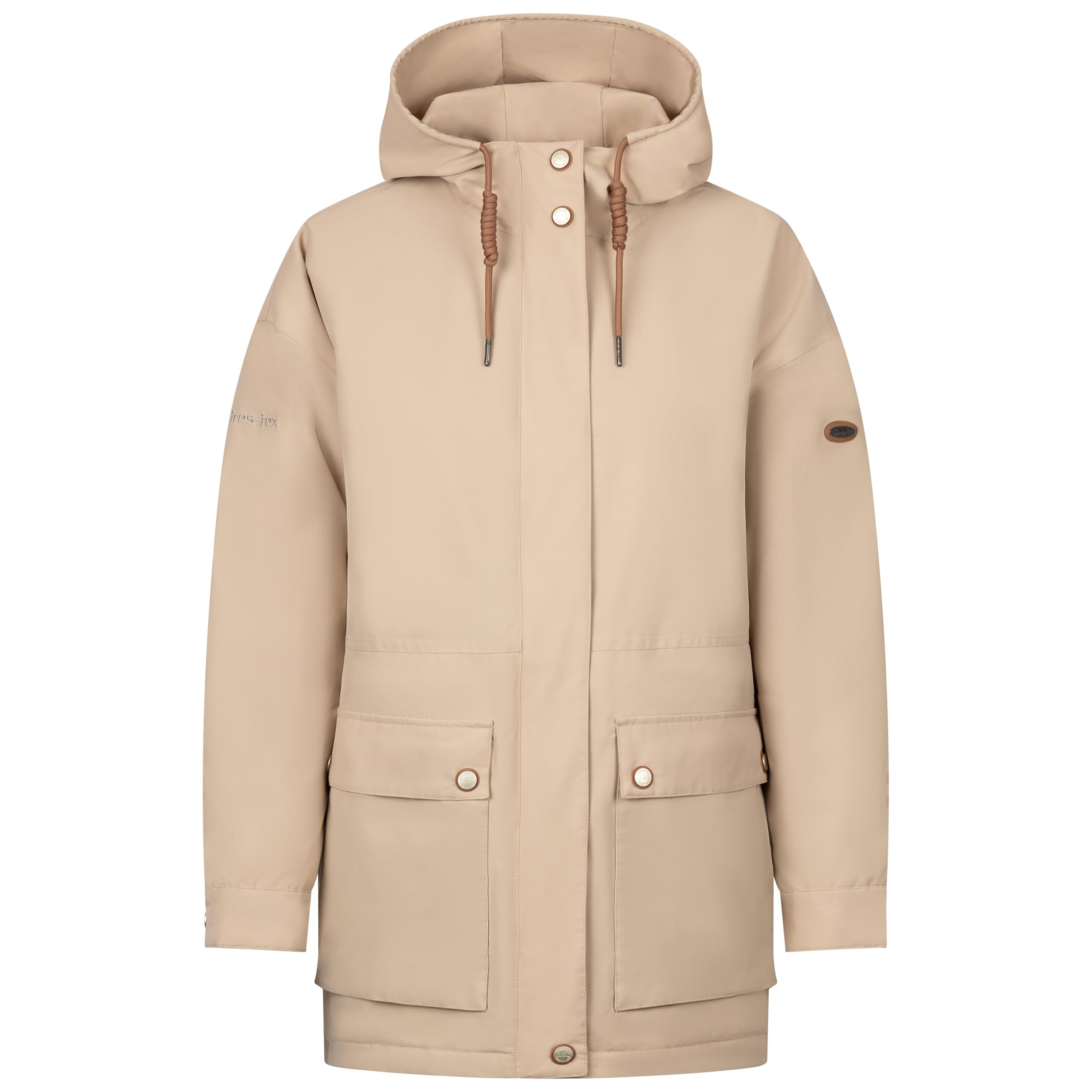 Trespass Womens Waterproof Jacket Sasser Light Sand in Size - 12