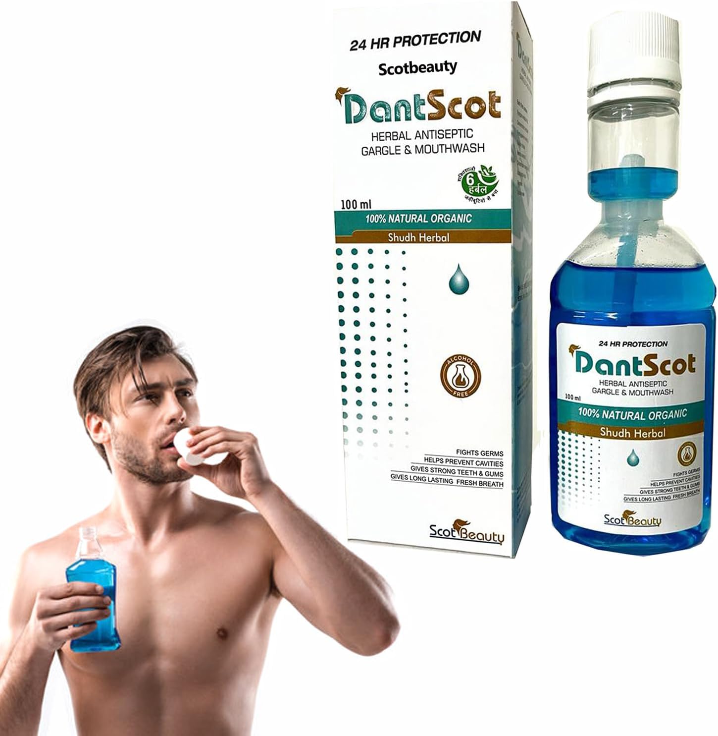 Mint Mouthwash with Alum | Natural, Alcohol-Free & Vegan|Fluoride, SLS & Paraben Free|Freshens Breath & Promotes Dental Hygiene | For Adults & Kids