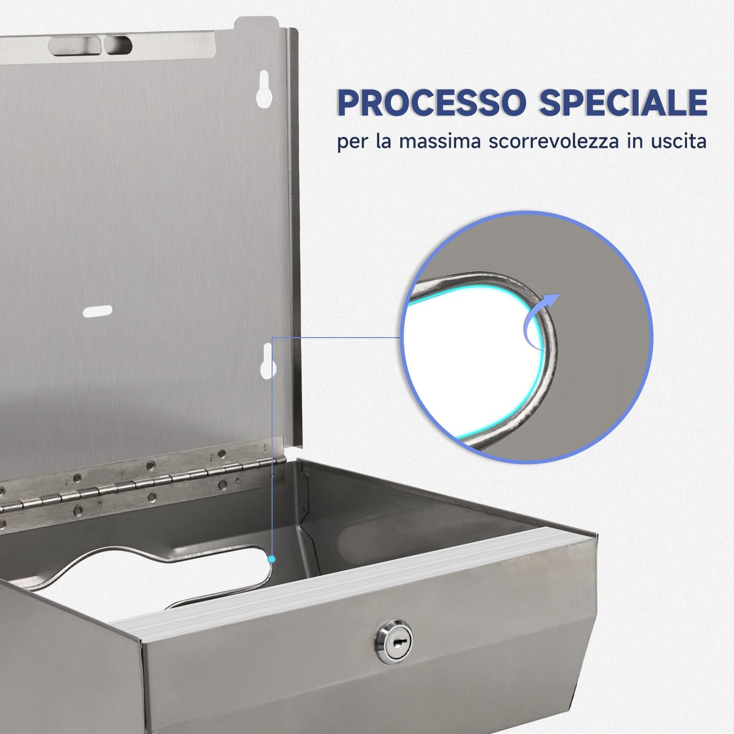 AIKE In Acciaio Inox Dispenser Carta Asciugamani 250 Fogli Montato A Parete,per H2 & Z-Fold Carta Piegata di Dimensioni 27 X 10 cm o Inferiori