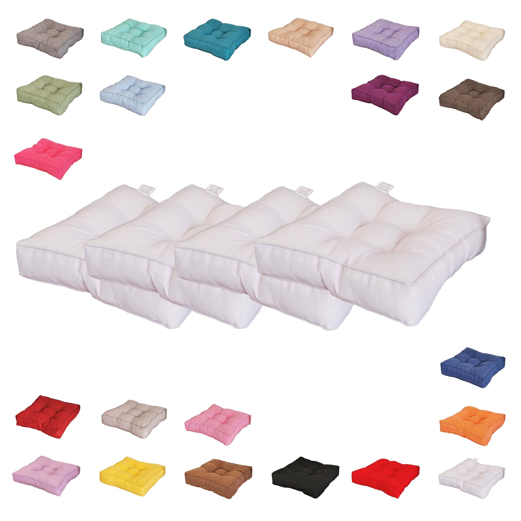 Almohadas para interiores Loun Cushs de 9 cm de grosor y diseño exclusivo en color blanco