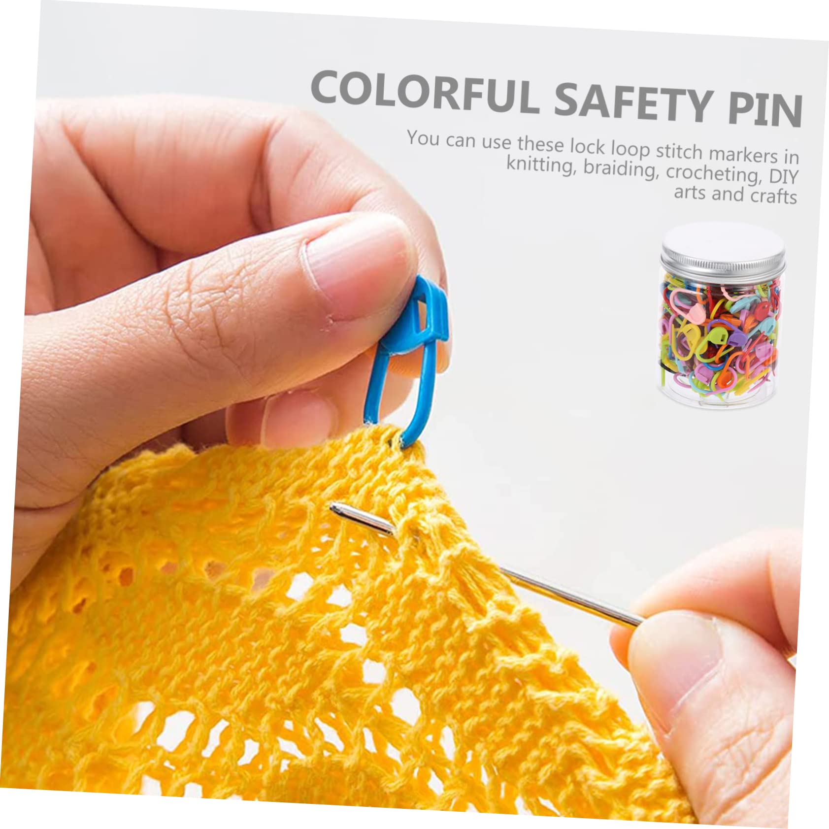 KALLORY Professional Crochet Markers Set Plastic Material Locking Stitch Markers for Sweater Knitting Marking Clips for DIY