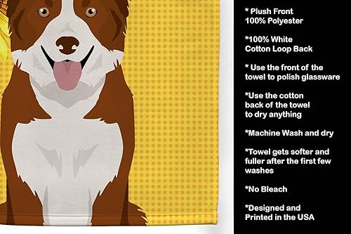 Miniatura 5 de Caroline's Treasures WDK5331KTWL - Toalla de cocina con diseño de girasoles de verano, color rojo y blanco, toalla de mano para invitados, toalla