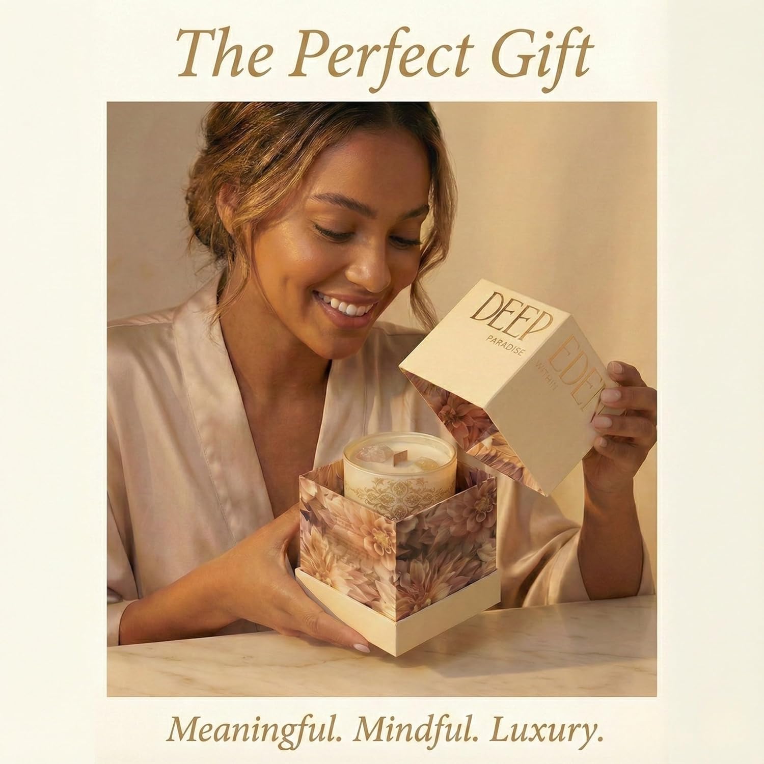 Healing Crystal Candle Gift for Women - Vanilla Cashmere Luxury Soy Candle with Crystals - Rose Quartz & Citrine - Gift-Ready Aromatherapy Candle for Stress Relief, Meditation & Manifestation - Image 4