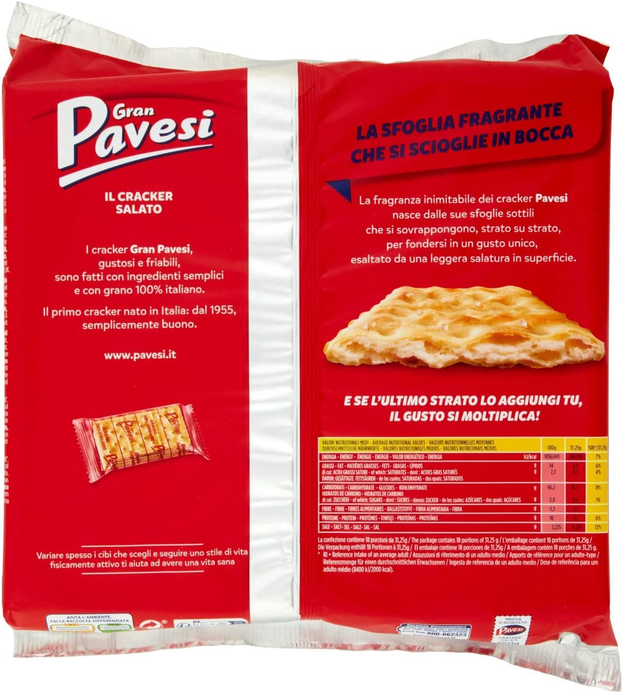 6x Gran Pavesi Crackers salati Salzgebäck gesalzen 560g kekse gebäck