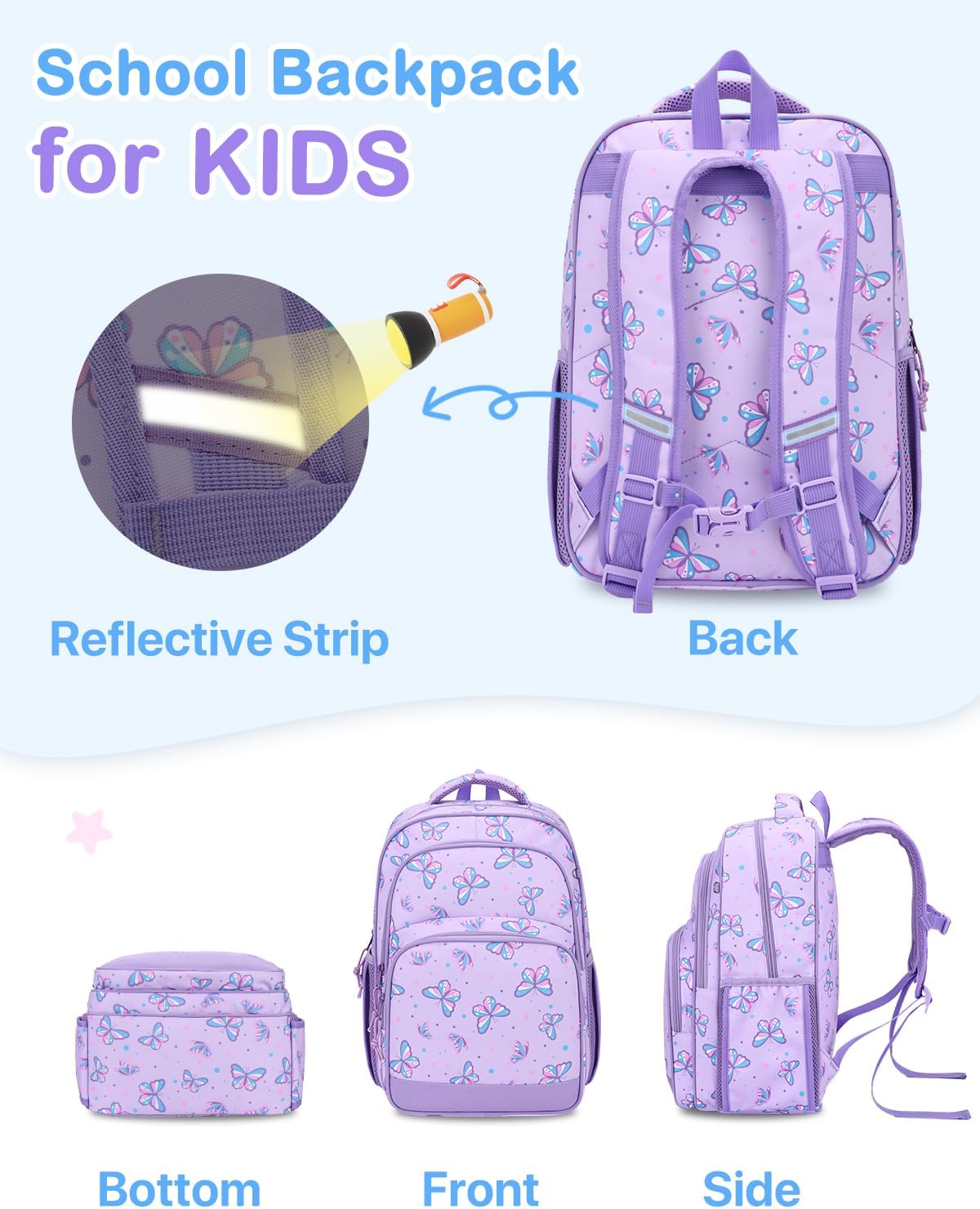 VASCHY Kids backpacks, 16in Water Resistant Boys Girls Backpack for Preschool/Primary/Elementary School Bookbag