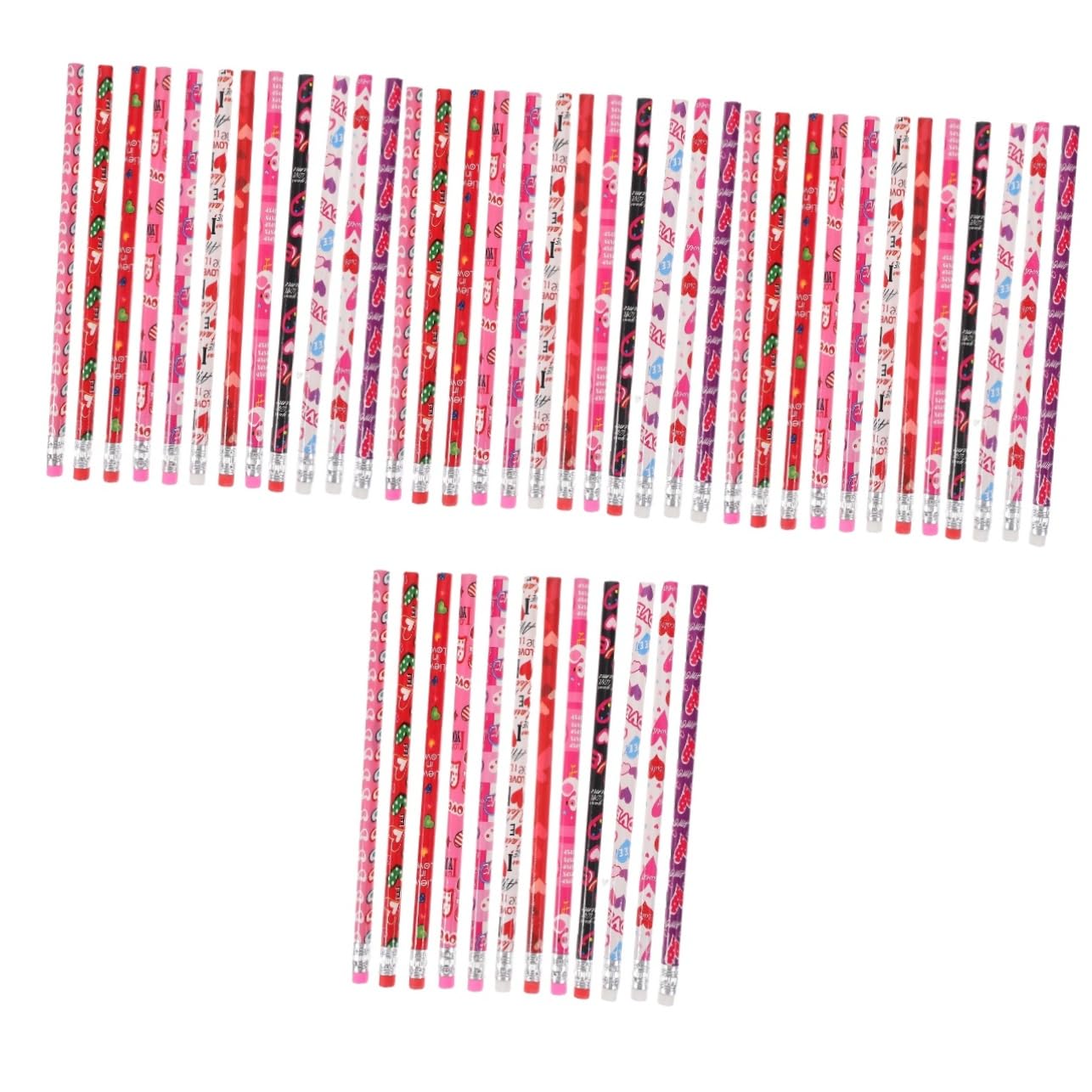 VILLCASE 4 Juegos Lapiz De San Valentin Resaltadores Organizador Doble Pastel Lapices Materialescolar Madera Estudiantes Aprendiendo Lápices Multifunción Goma De Borrar 48 Piezas X 4