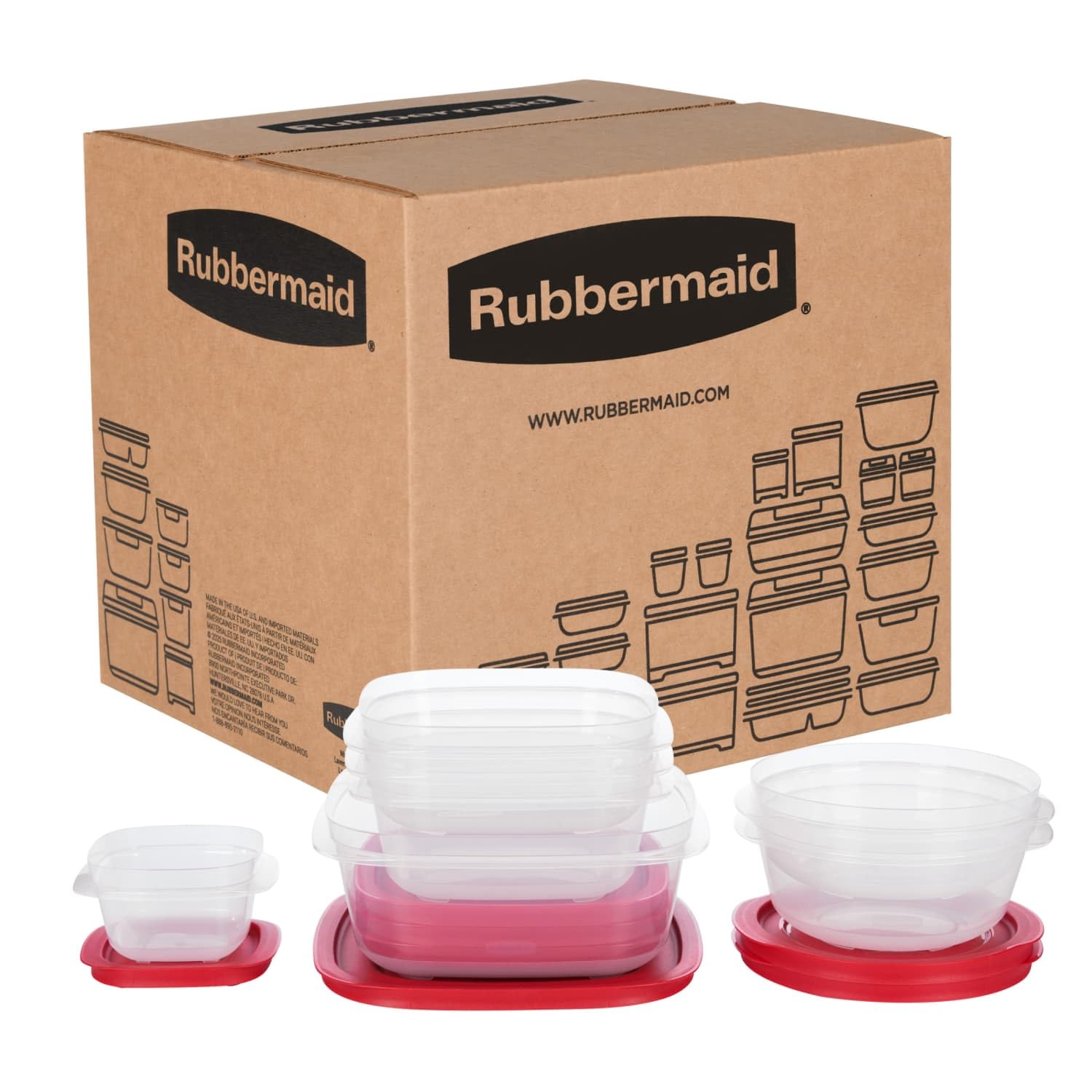Rubbermaid EasyStore Quadratische und runde Behälter 14-teiliges Set Frischhaltedosen Frischhaltedosen Frischhaltedosen mit Deckel