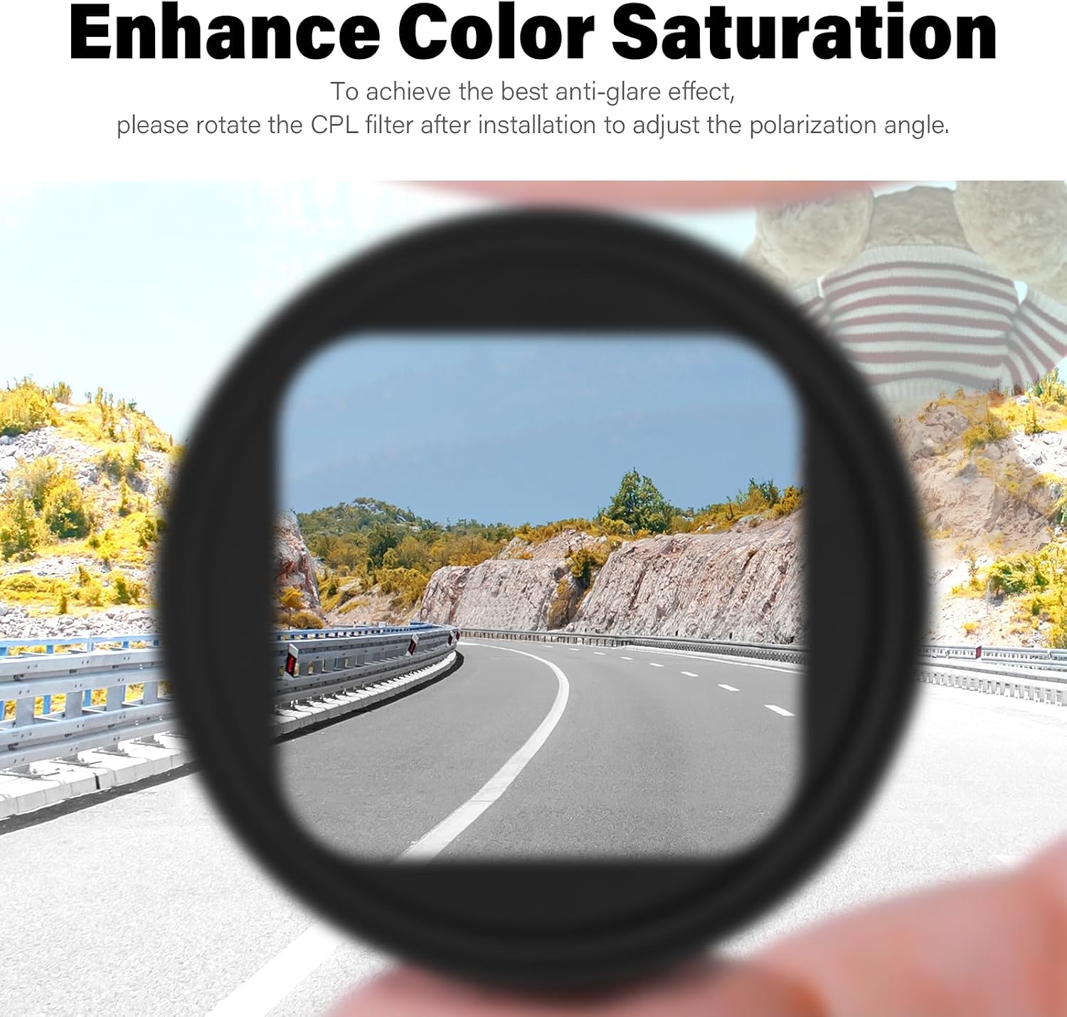CPL Anti-Glare Filter,Circular Polarizing Lens for Redtiger F7NP F7N Dash Cam,Reduce Glare and Reflection, Enhance Contrast.Not Compatible with F8/F17/F9/F4 Series