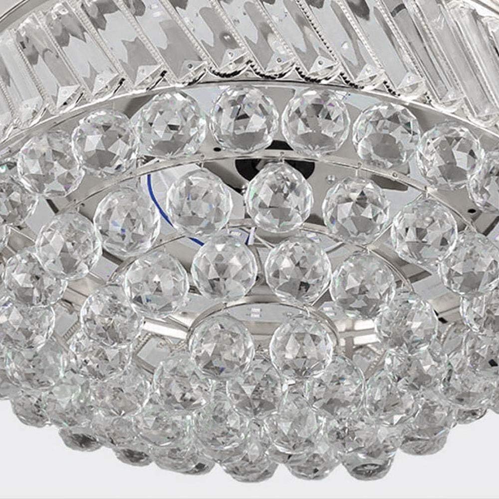 Frее Shірріng оƒƒеr YEELED Light 42 Remote Control Retractable Reversible Ceiling Fans with 3 Changing Light Invisible Crystal Ceiling Fan Chandelier Indoor Ceiling Light Kits with Fans(42 Inch, Chrome-02)