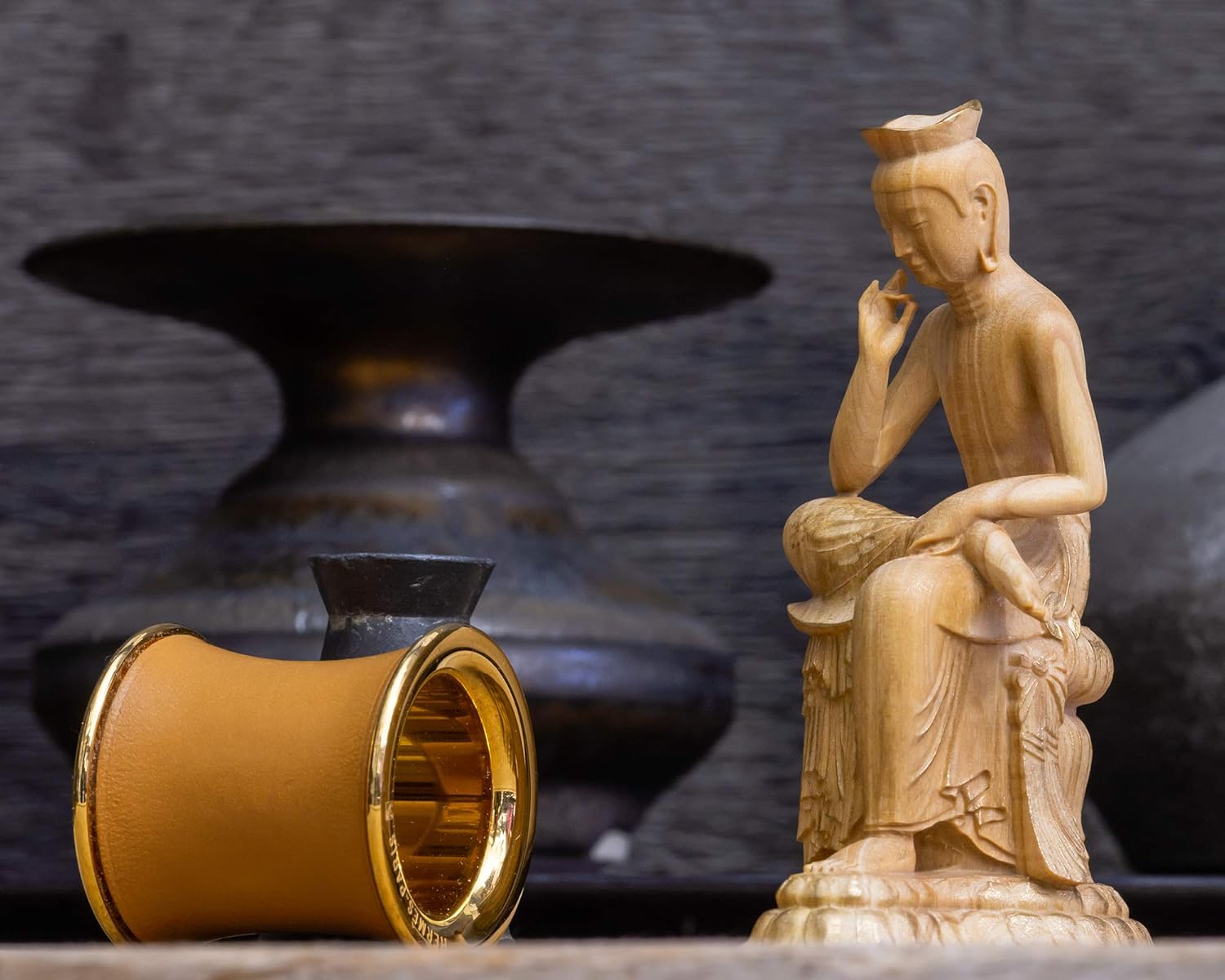 極小仏 弥勒菩薩 （木製：ツゲ）＿木彫り 仏像 仏像ワールド（GSB