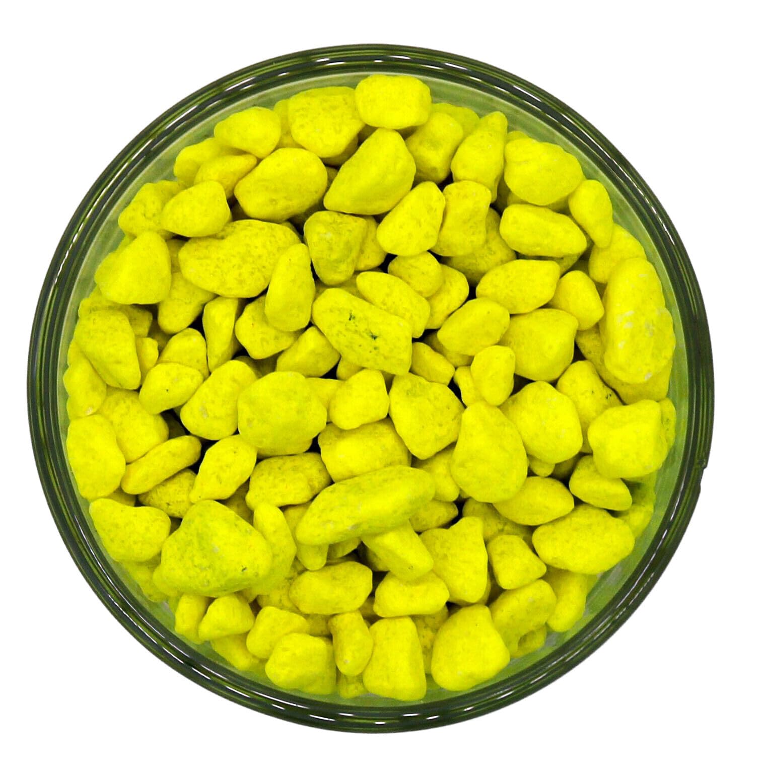Fluorescent Aquatic Gravel - Premium Natural Bottom Fish Tank Stones Vibrant Colour *** HOMGE GARDEN AQUARIUM *** (500, Yellow)