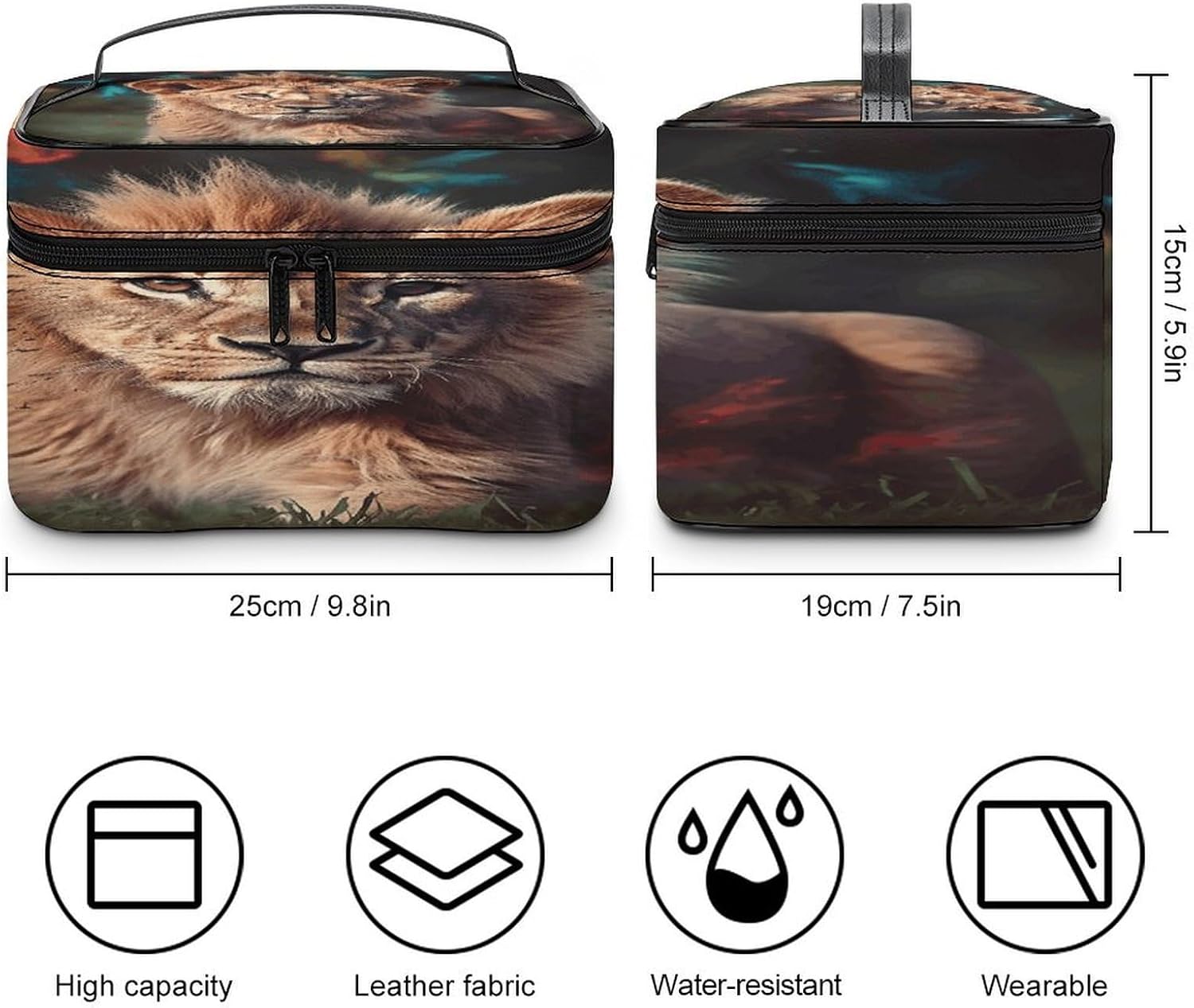 Art Lion Travel Makeup Bag Cosmetic Bag Toiletry Bags image 2