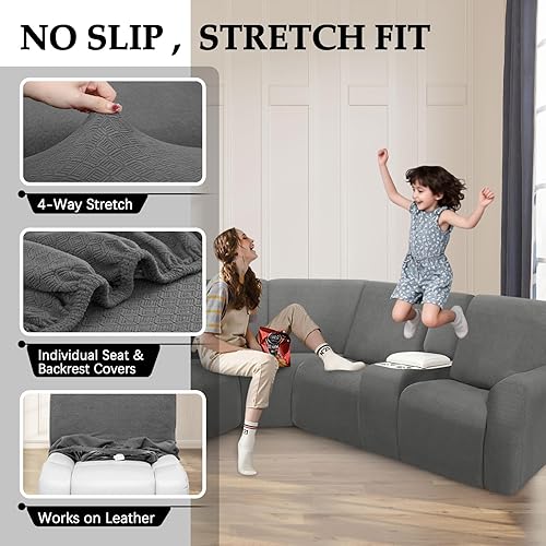 Miniatura 5 de Fundas de sofá reclinable impermeable para sección seccionales Fundas lavables para sofá en forma de L para sofás reclinables Fundas elásticas para